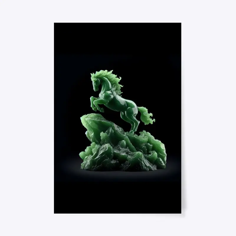 Elegant Print of a Wild Horse Statuette